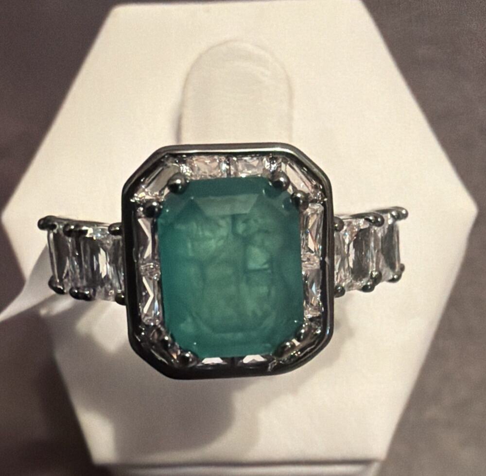 Bomb Party Verdant Enchantment Emerald Fused With Genuine Quartz Size 8